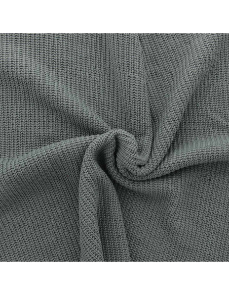 Tissu maille tricotée jersey relief - Gris acier