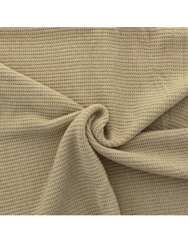 Tissu maille tricotée jersey relief - Sable