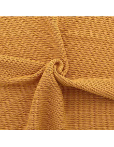 Tissu maille tricotée jersey relief - Moutarde