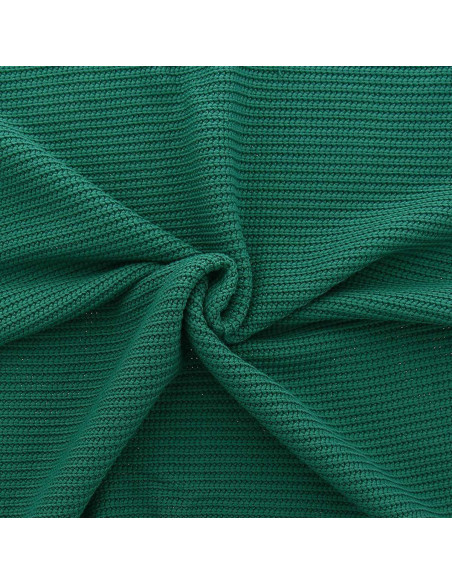 Tissu maille tricotée jersey relief - Vert canard