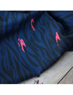 Tissu crêpe de viscose Zébra bleu - Églantine & Zoé