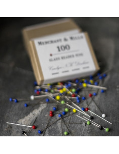 Boite de 100 épingles extra-fines tête de verre Merchant & Mills