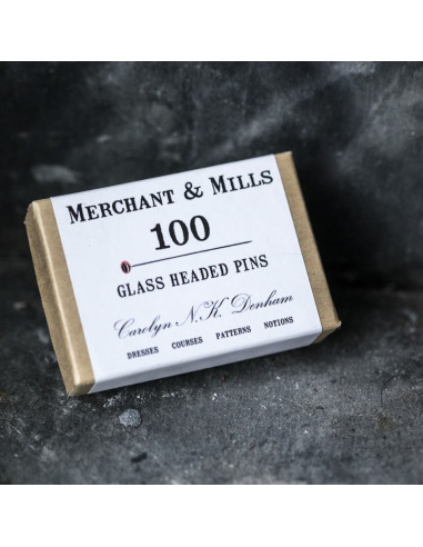 Boite de 100 épingles extra-fines tête de verre Merchant & Mills
