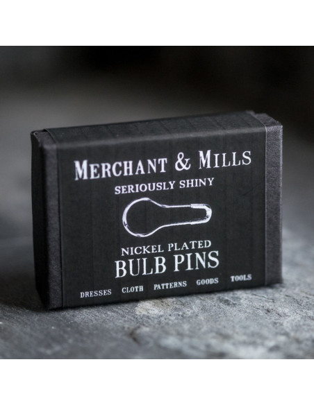Boite de 100 épingles à nourrice bulbe 21 mm argent Merchant & Mills