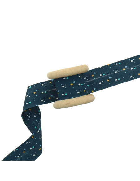 Biais étoiles 30 mm - Bleu nuit