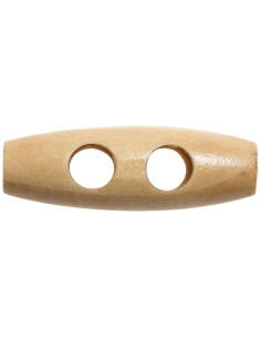 Set de 6 boutons buchette en bois clair 35 mm 2