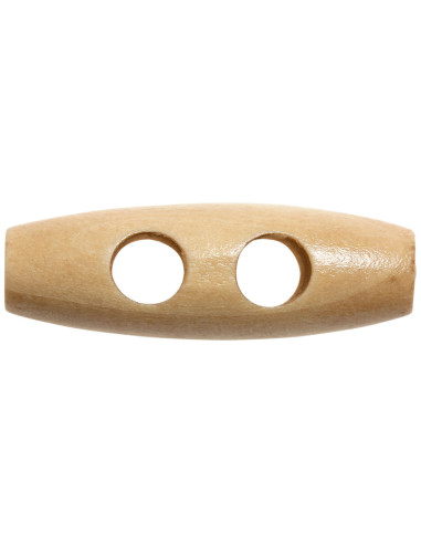 Set de 6 boutons buchette en bois clair 35 mm