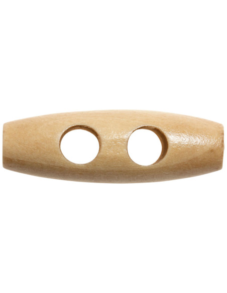 Set de 6 boutons buchette en bois clair 35 mm
