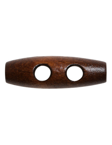 Set de 6 boutons buchette bois marron clair 30 mm
