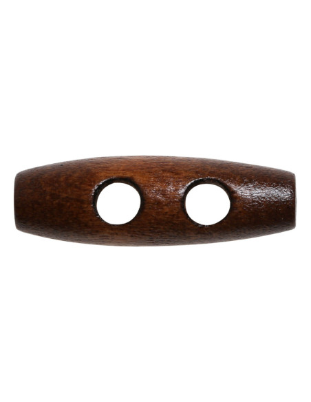 Set de 6 boutons buchette bois marron clair 30 mm