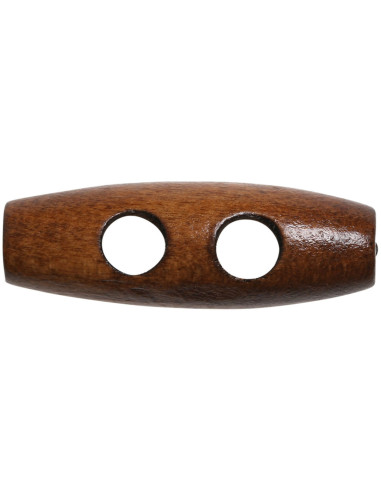 Set de 6 boutons buchette bois marron clair 35 mm