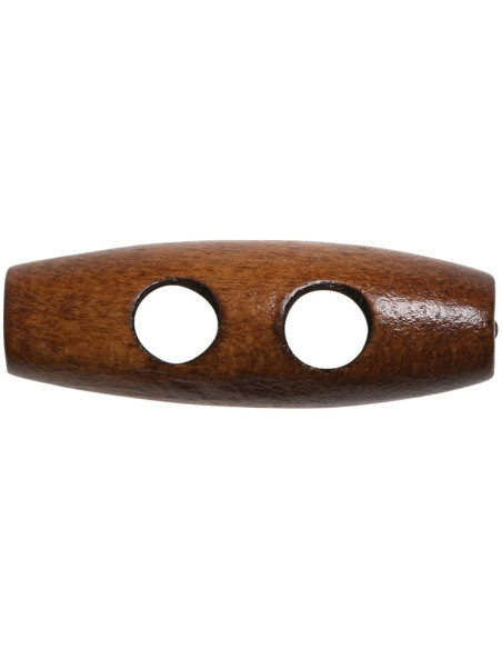 Set de 6 boutons buchette bois marron clair 35 mm