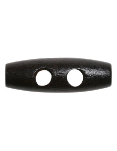 Set de 6 boutons buchette bois marron foncé 30 mm 2