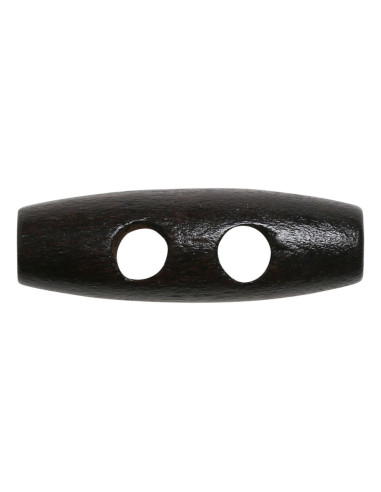 Set de 6 boutons buchette bois marron foncé 30 mm