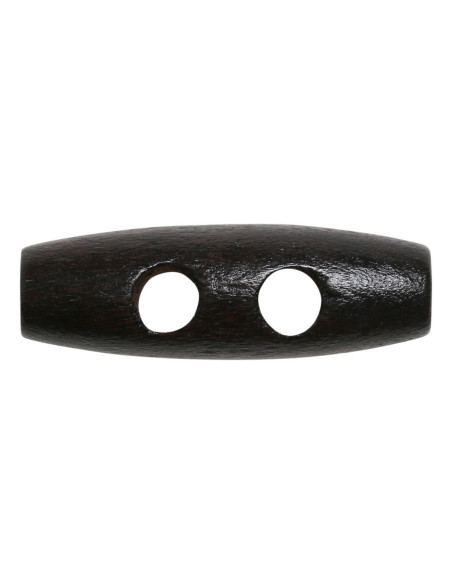 Set de 6 boutons buchette bois marron foncé 30 mm