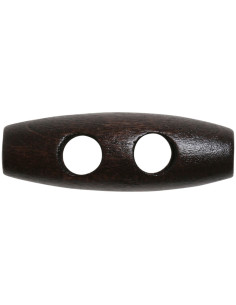Set de 6 boutons buchette bois marron foncé 35 mm 2