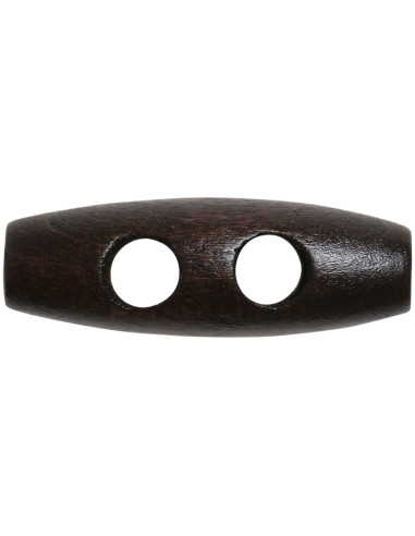 Set de 6 boutons buchette bois marron foncé 35 mm