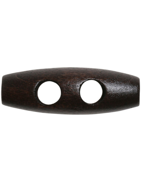 Set de 6 boutons buchette bois marron foncé 35 mm