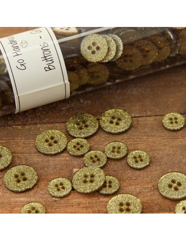 Set de 8 boutons Glitter 12 mm - Vert