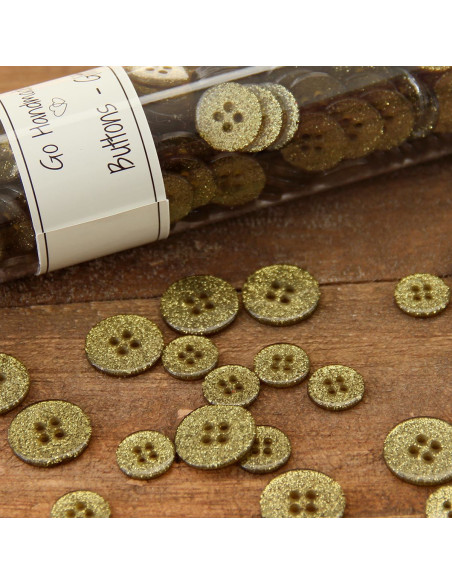 Set de 8 boutons Glitter 12 mm - Vert