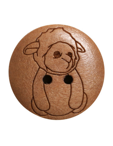 Set de 8 boutons bois 17 mm - Mouton