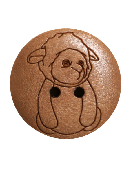 Set de 8 boutons bois 17 mm - Mouton