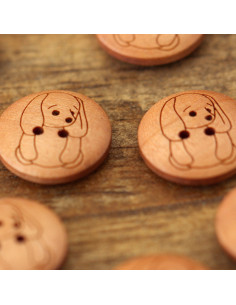 Set de 8 boutons bois 17 mm - Lapin 2