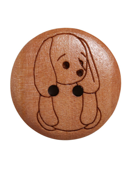 Set de 8 boutons bois 17 mm - Lapin