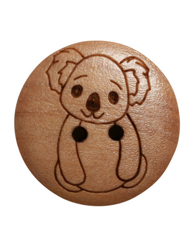 Set de 8 boutons bois 17 mm - Koala