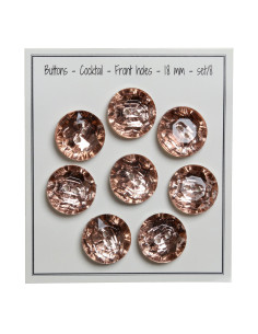 Set de 8 boutons 2 trous Cocktail 18 mm - Vieux rose