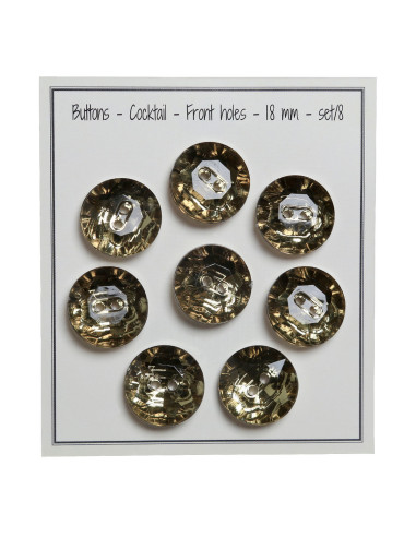 Set de 8 boutons 2 trous Cocktail 18 mm - Vert