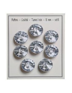 Set de 8 boutons à queue Cocktail 18 mm - Argent