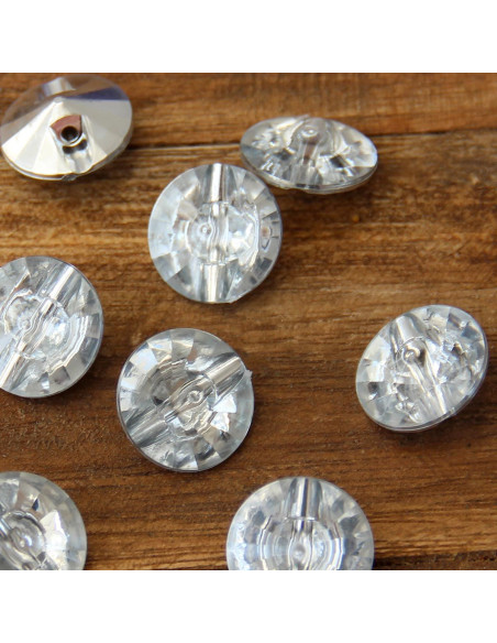 Set de 8 boutons à queue Cocktail 18 mm - Argent