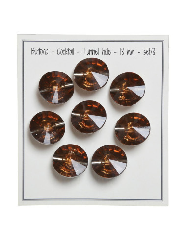 Set de 8 boutons à queue Cocktail 18 mm - Bronze