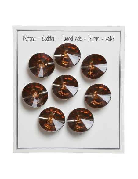 Set de 8 boutons à queue Cocktail 18 mm - Bronze