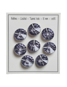 Set de 8 boutons à queue Cocktail 18 mm - Gris