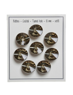 Set de 8 boutons à queue Cocktail 18 mm - Vert