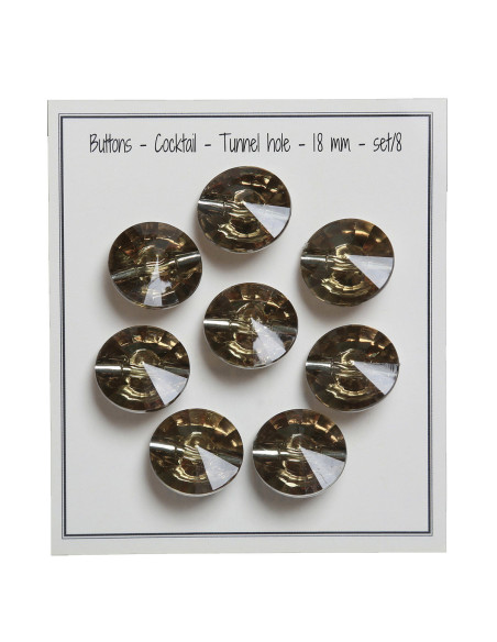 Set de 8 boutons à queue Cocktail 18 mm - Vert