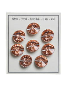 Set de 8 boutons à queue Cocktail 18 mm - Vieux rose