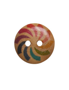 Paquet de 8 boutons en bois rainbow 15 mm 2