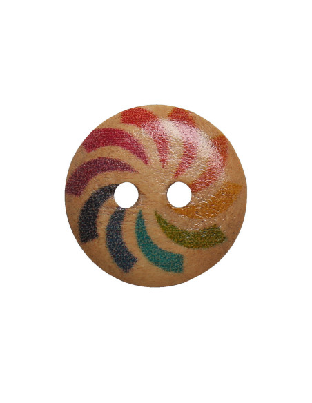 Paquet de 8 boutons en bois rainbow 15 mm