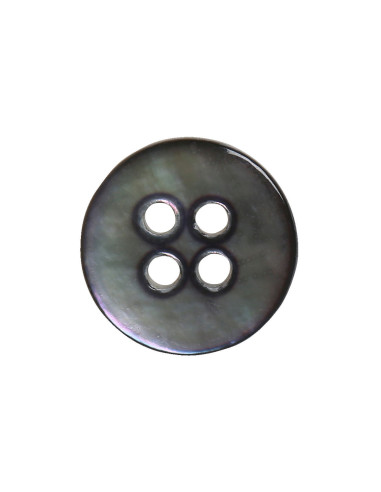 Set de 8 boutons 4 trous nacre 12 mm - Noir