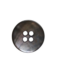 Set de 8 boutons 4 trous nacre 15 mm - Noir 2
