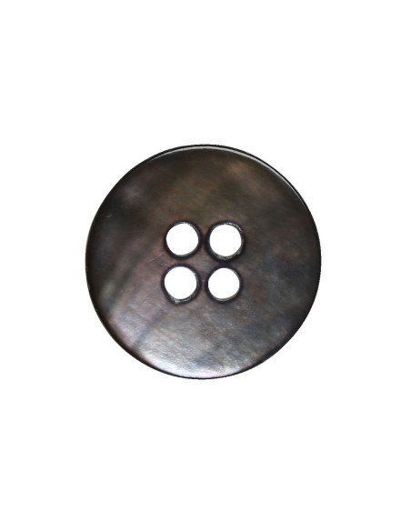 Set de 8 boutons 4 trous nacre 15 mm - Noir