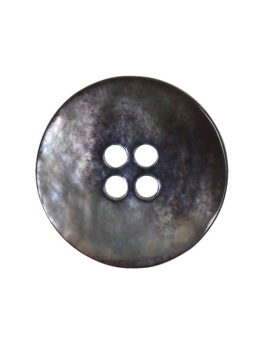 Set de 8 boutons 4 trous nacre 18 mm - Noir