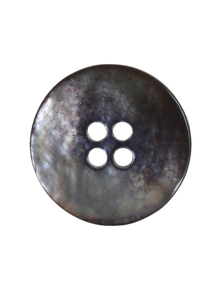 Set de 8 boutons 4 trous nacre 18 mm - Noir
