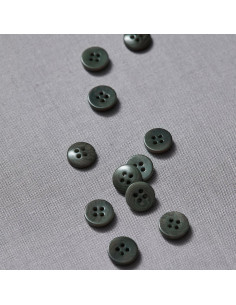 Bouton corozo plat - Vert mousse