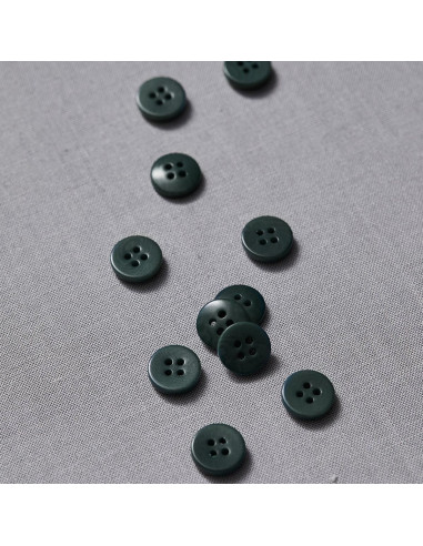 Bouton corozo plat - Vert profond