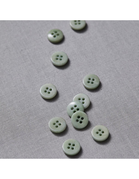Bouton corozo plat - Vert menthe