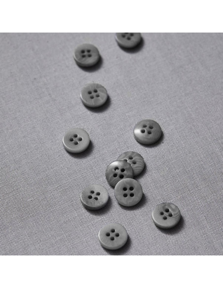 Bouton corozo plat - Gris